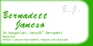 bernadett jancso business card